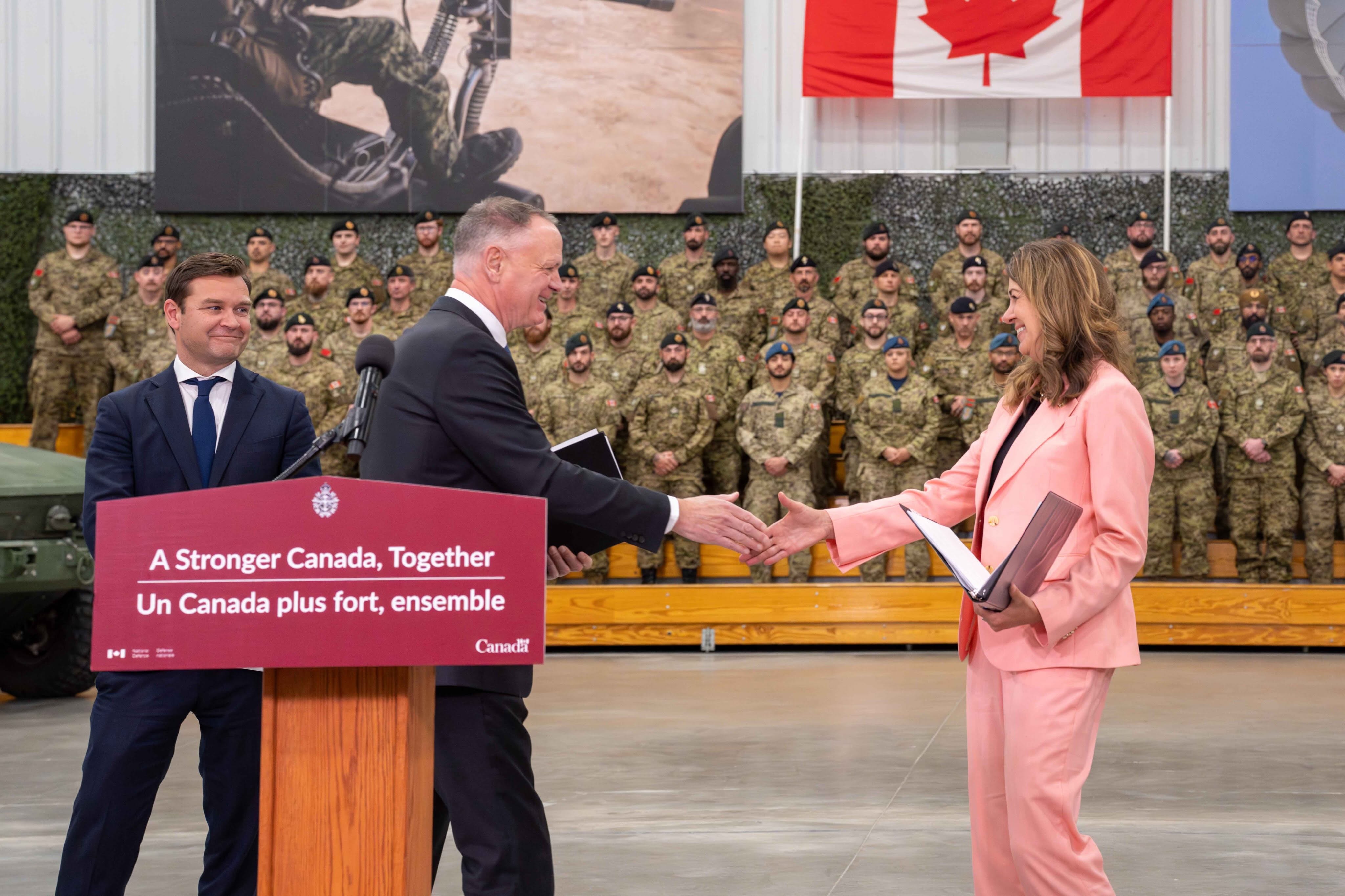 Federal defence minister McGuinty delivers pro-Canada message in Alberta, highlights $8B in funding
